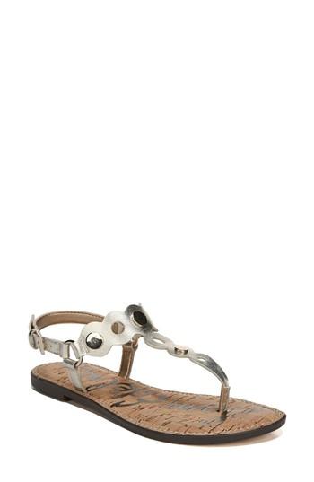 Women's Sam Edelman Gilly T-strap Sandal M - Metallic