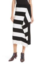Women's Tibi Origami Flap Stripe Midi Skirt
