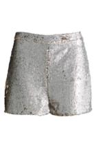 Women's Missguided High Waist Sequin Shorts Us / 10 Uk - Metallic