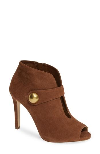 Women's Michael Michael Kors Agnes Open Toe Bootie M - Brown