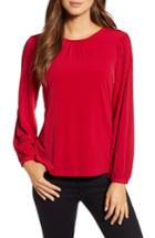 Women's Karl Lagerfeld Paris Lace Detail Knit Top - Red