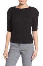 Women's Halogen Cinch Sleeve Tee, Size - Black