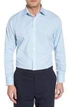 Men's Nordstrom Men's Shop Traditional Fit Check Dress Shirt 32/33 - Blue/green