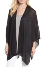 Women's Eileen Fisher Hemp Blend Serape, Size - Black