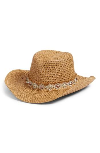 Women's Eric Javits Ariela Squishee Western Hat - Brown