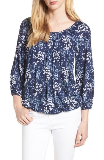 Women's Michael Michael Kors Scattered Blooms Peasant Top - Blue