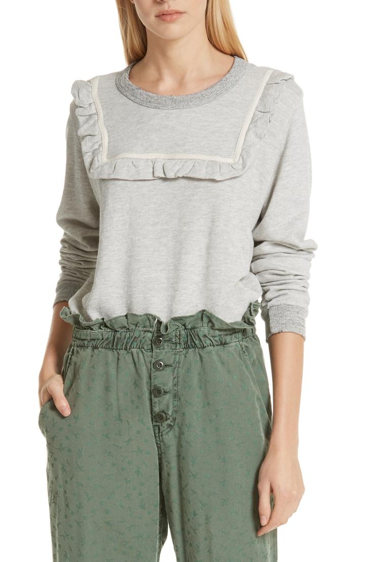 Women's The Great. The Shrunken Bib Sweatshirt - Grey