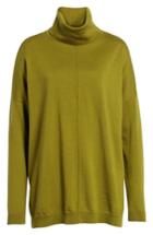Women's Eileen Fisher Merino Wool Boxy Turtleneck Sweater - Green