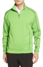 Men's Cutter & Buck 'drytec Edge' Half Zip Mesh Pullover - Green