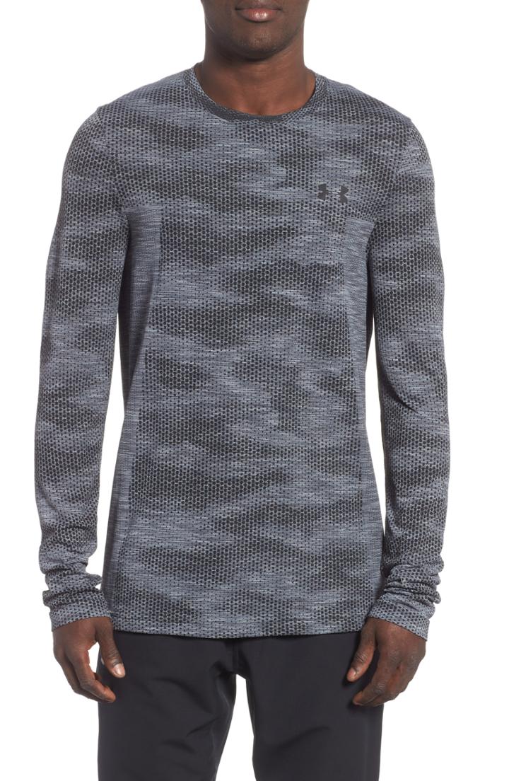 Men's Under Armour Siphon Long Sleeve Camo T-shirt, Size - Grey