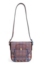 Tory Burch Mini Sawyer Houndstooth Leather Shoulder Bag - Red