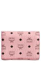 Women's Mcm Color Visetos Trifold Wallet - Pink