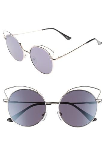 Women's Circus By Sam Edelman Satellite 55mm Round Sunglasses - Silver
