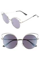 Women's Circus By Sam Edelman Satellite 55mm Round Sunglasses - Silver