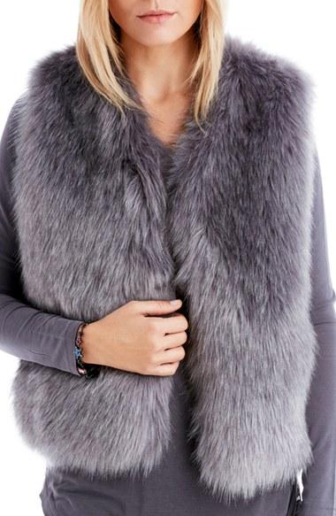 Women's Sole Society Faux Fur Vest, Size - Grey