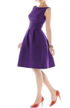 Women's Alfred Sung Dupioni Fit & Flare Dress - Purple