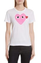 Women's Comme Des Garcons Play Heart Graphic Tee - Pink