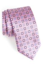 Men's Canali Geometric Silk Tie, Size X-long - Pink