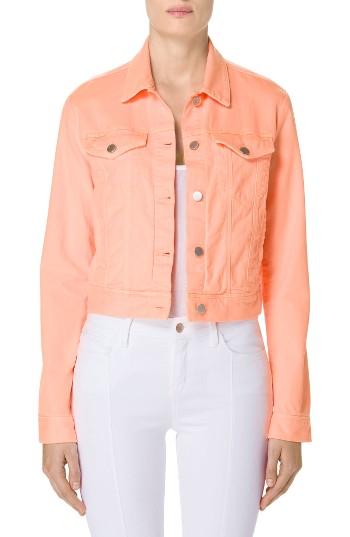 Women's J Brand Sun Harlow Shrunken Denim Jacket - Orange