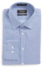 Men's Nordstrom Men's Shop Smartcare(tm) Extra Trim Fit Stripe Dress Shirt .5 - 32/33 - Blue