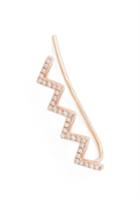 Women's Ef Collection Zig Zag Diamond Ear Crawlers