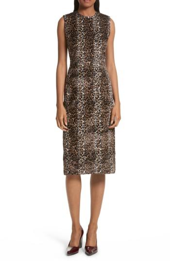 Women's Rachel Comey Sling Cheetah Faux Fur Sheath Dress