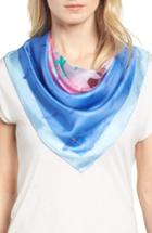 Women's Kate Spade New York California Map Square Silk Scarf, Size - Purple