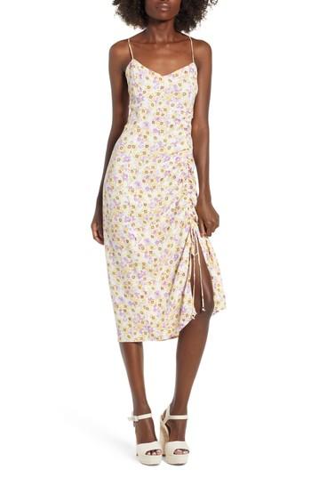 Women's Afrm Favor Ruched Midi Dress - Pink