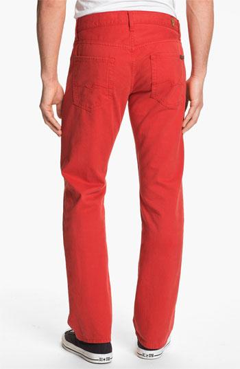 7 For All Mankind 'carsen' Straight Leg Pants Passion Red
