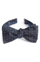 Men's The Tie Bar Geometric Gala Silk Bow Tie, Size - Blue