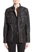 Women's Belstaff 'roadmaster' Waxed Cotton Coat Us / 48 It - Black