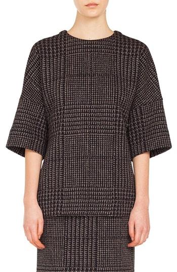 Women's Akris Punto Metallic Houndstooth Jacquard Top - Grey
