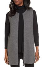 Women's Eileen Fisher Long Boiled Wool Vest, Size - Grey