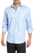 Men's Bugatchi Geometrical Abstract Classic Fit Sport Shirt - Blue