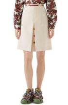 Women's Gucci Button Front Pleated Skirt Us / 40 It - Ivory