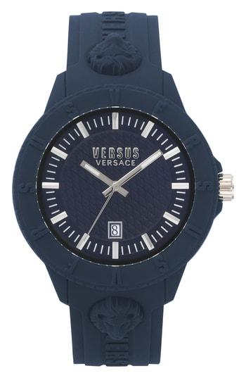 Men's Versus By Versace Tokyo Silicone Strap Watch, 43mm