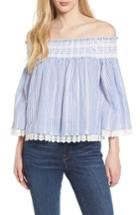 Women's Bishop + Young Smocked Off The Shoulder Top - Blue