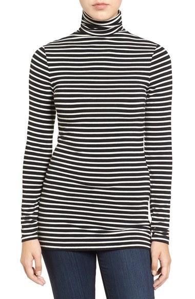 Women's Halogen Long Sleeve Turtleneck, Size - Black