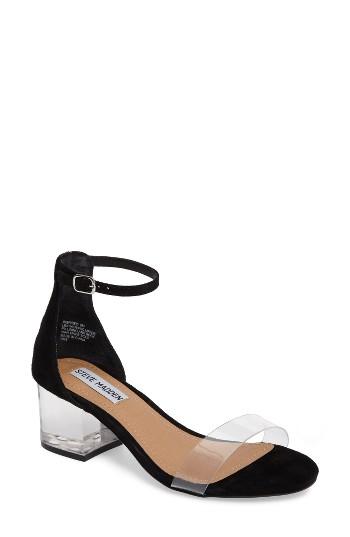 Women's Steve Madden Inspired Clear Heel Sandal M - Black