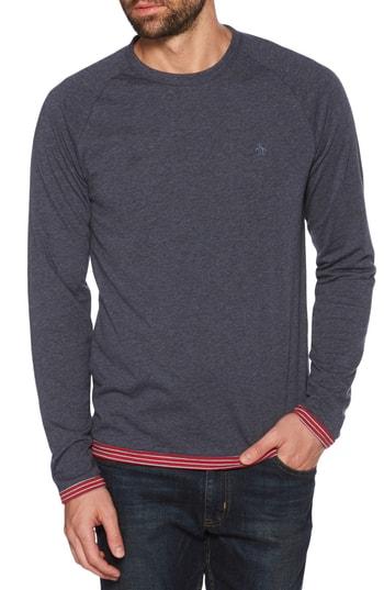 Men's Original Penguin Reversible Long Sleeve Raglan T-shirt - Blue