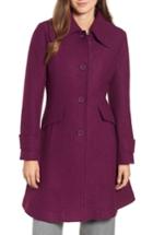 Women's Halogen Boiled Wool Blend Fit & Flare Coat - Red