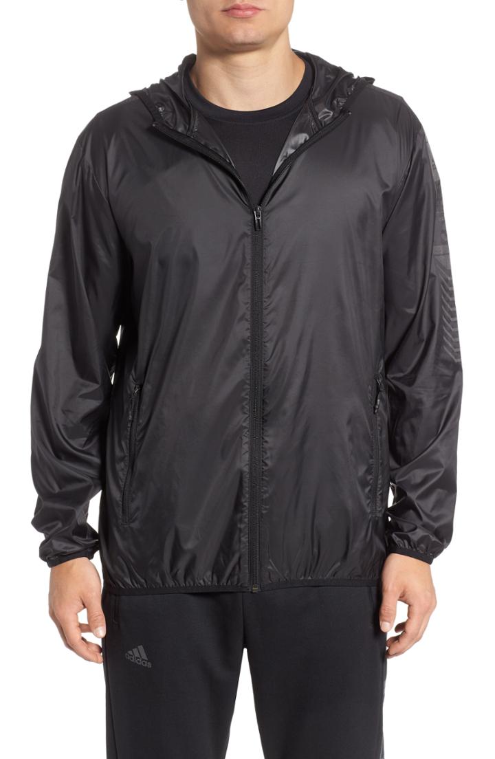 Men's Adidas 3-stripes Zip Windbreaker
