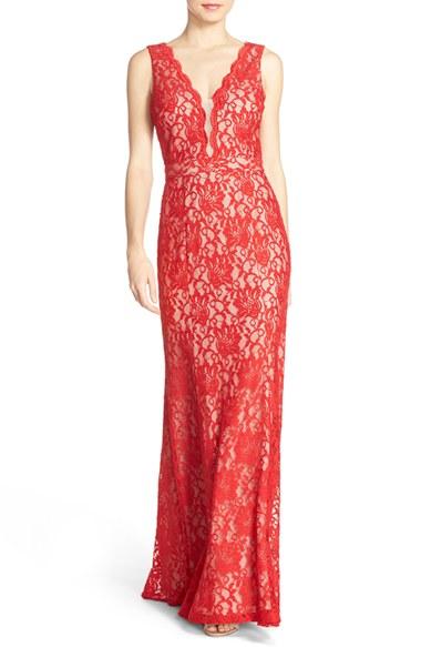 Women's Xscape Lace Column Gown