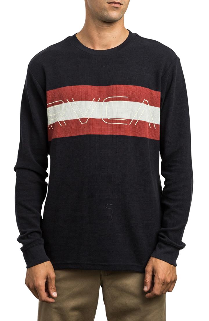 Men's Rvca Trafford Long Sleeve Shirt - Blue