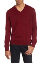 Men's J.crew Everyday Cashmere Regular Fit V-neck Sweater - Burgundy