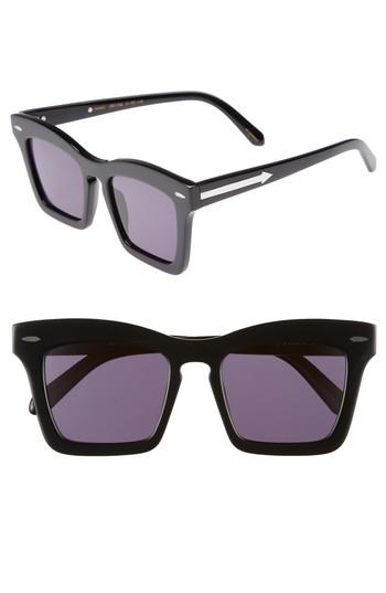 Women's Karen Walker Banks 51mm Rectangular Sunglasses - Black
