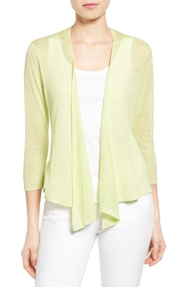 Women's Nic+zoe '4-way' Convertible Three Quarter Sleeve Cardigan - Orange
