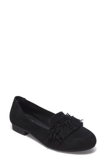 Women's Adam Tucker Marcela Fringe Loafer M - Black