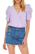 Women's Astr The Label Aspect Puff Sleeve Bodysuit - Purple