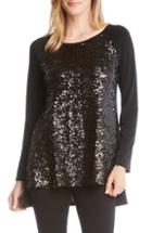 Women's Karen Kane High/low Sequin Top - Black